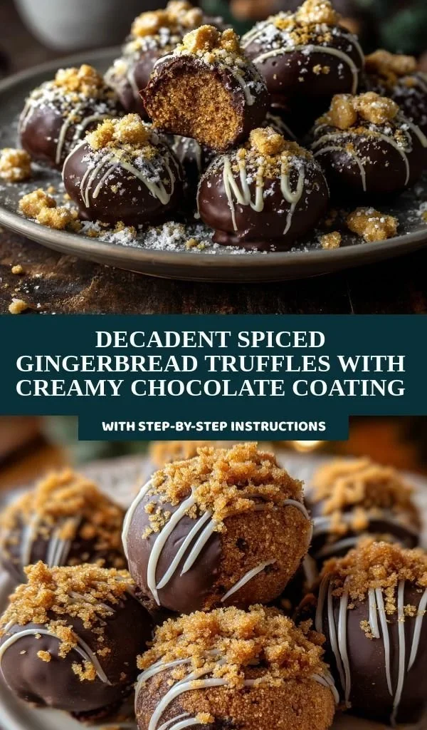 Decadent spiced gingerbread truffles with creamy chocolate coating
