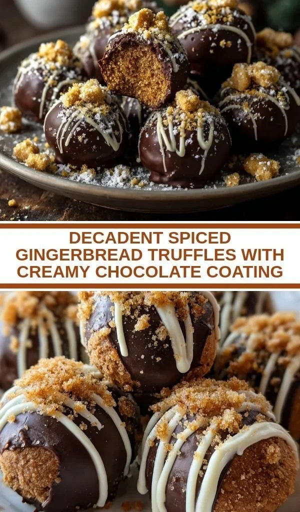Decadent spiced gingerbread truffles with chocolate coating