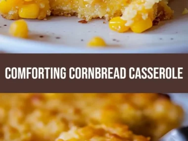 Delicious cornbread casserole served as a side dish