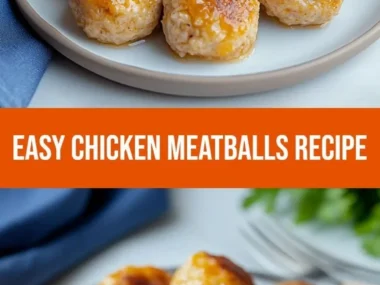 Delicious ground chicken meatballs on a plate, ready to serve to kids.