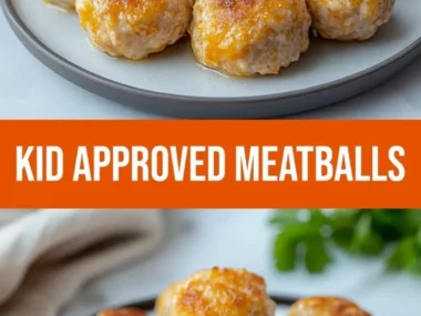 Plate of cooked ground chicken meatballs garnished with herbs