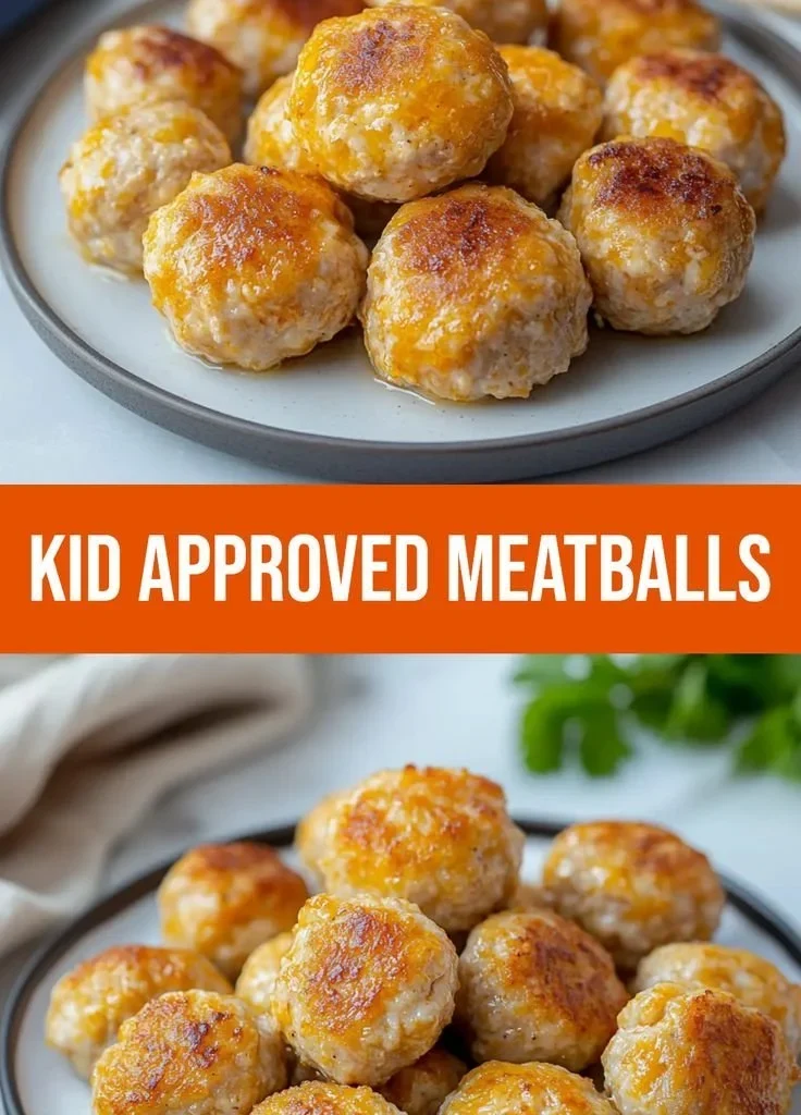 Plate of cooked ground chicken meatballs garnished with herbs