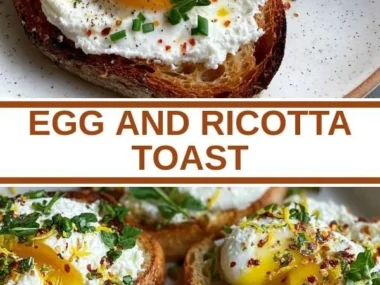 Delicious Egg and Ricotta Toast served with garnishes