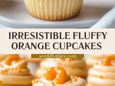 Fluffy orange cupcakes topped with creamy frosting and orange zest