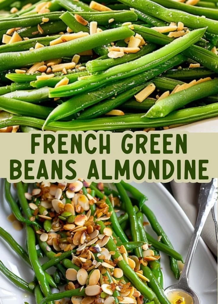 French green beans sautéed with almonds for a delicious side dish