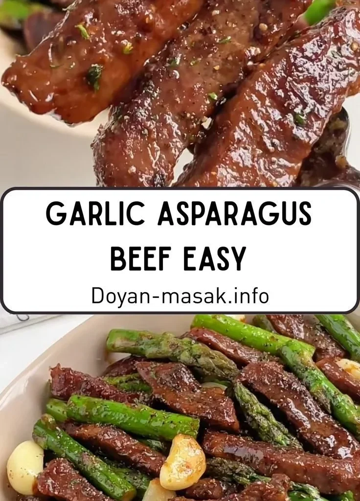 Delicious Garlic Asparagus Beef dish served on a plate with vibrant vegetables