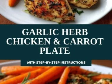 Delicious Garlic Herb Chicken served with vibrant carrots on a plate