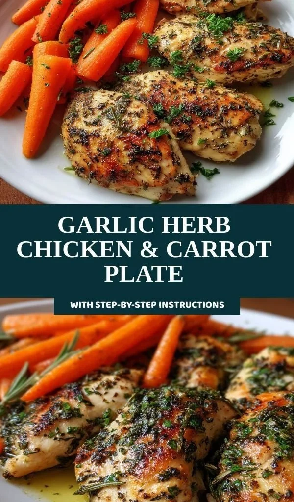 Delicious Garlic Herb Chicken served with vibrant carrots on a plate