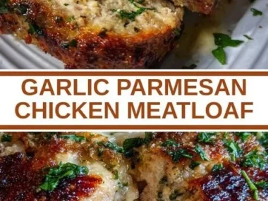 Delicious Garlic Parmesan Chicken Meatloaf served with herbs and spices.