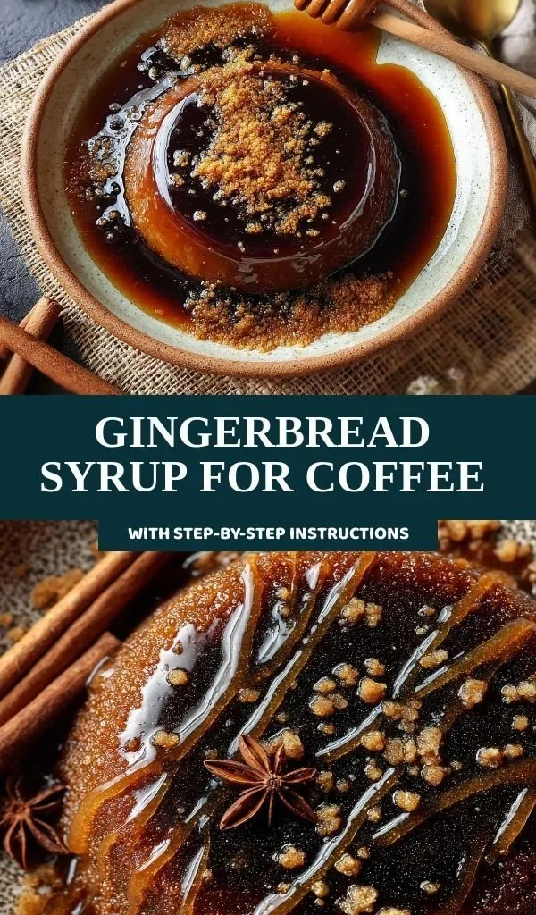Bottle of gingerbread syrup for enhancing coffee drinks