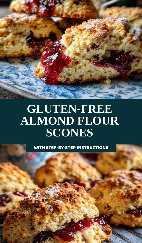 Gluten-free almond flour scones served on a plate with berries