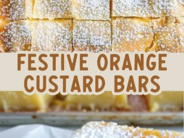 Delicious Holiday Orange Spice Custard Bars ready to be served.