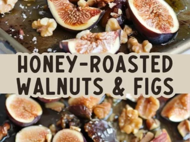 Delicious honey-roasted walnuts paired with fresh figs