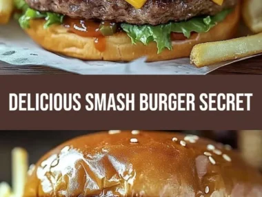 Irresistible smash burger with crispy bacon and melted cheddar cheese