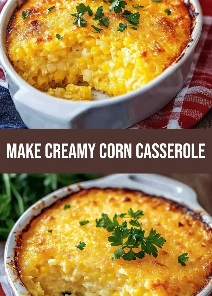 Deliciously creamy Jiffy corn casserole served at family gathering