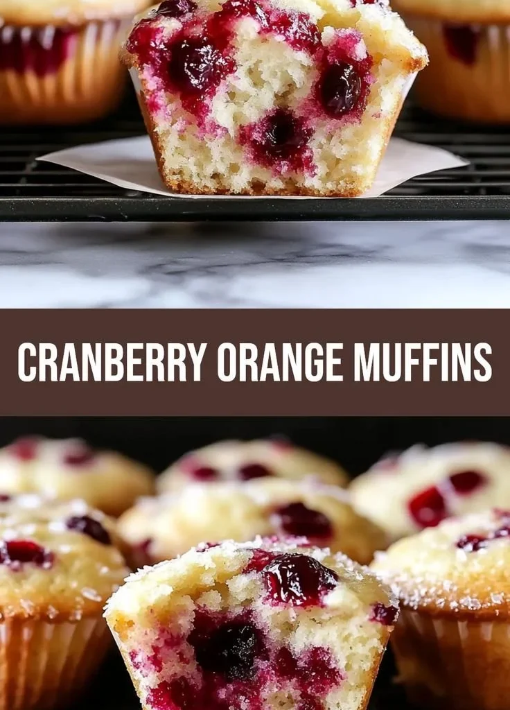 Delicious Christmas Cranberry Orange Muffins on a festive table