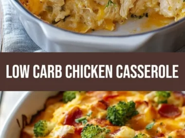 Easy low carb chicken casserole ready for family dinner