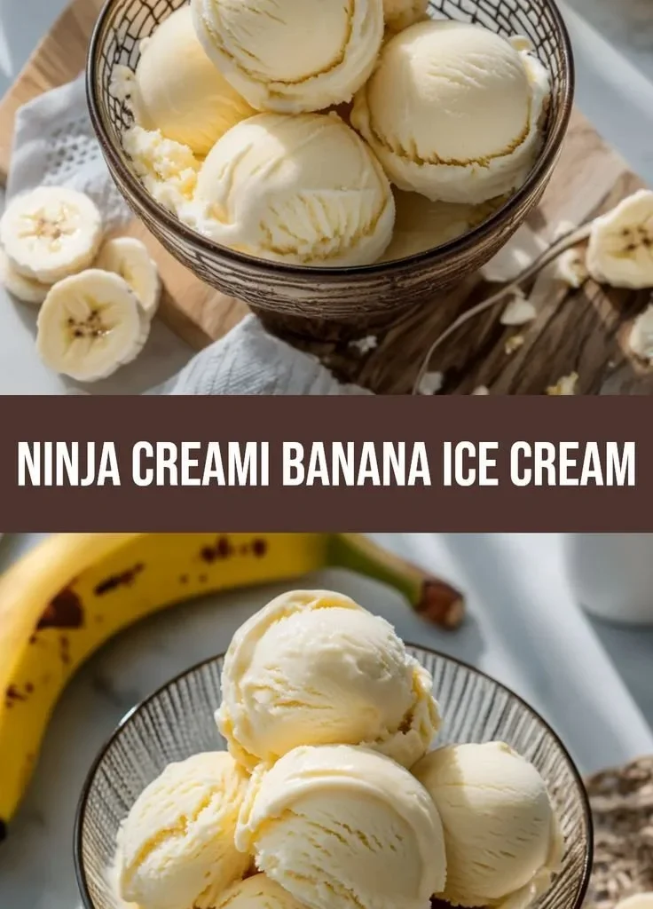 Irresistibly easy banana ice cream made in Ninja Creami.