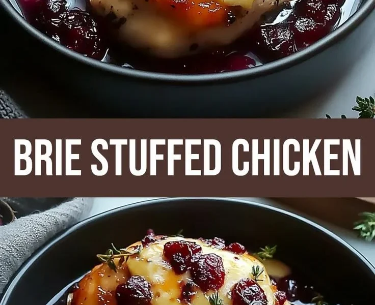 Delicious cranberry brie stuffed chicken served on a plate