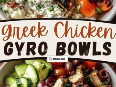 Mediterranean Greek Chicken Gyro Bowl with fresh ingredients and vibrant colors