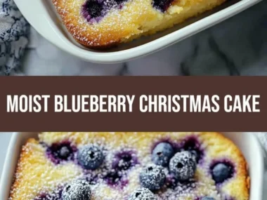 Melt-in-your-mouth blueberry Christmas cake with fresh blueberries and icing