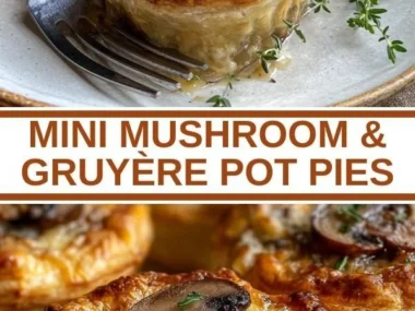 Mini mushroom pot pies with Gruyère cheese, a delicious comfort food.