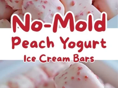 No-mold peach yogurt ice cream bars, a refreshing and easy dessert