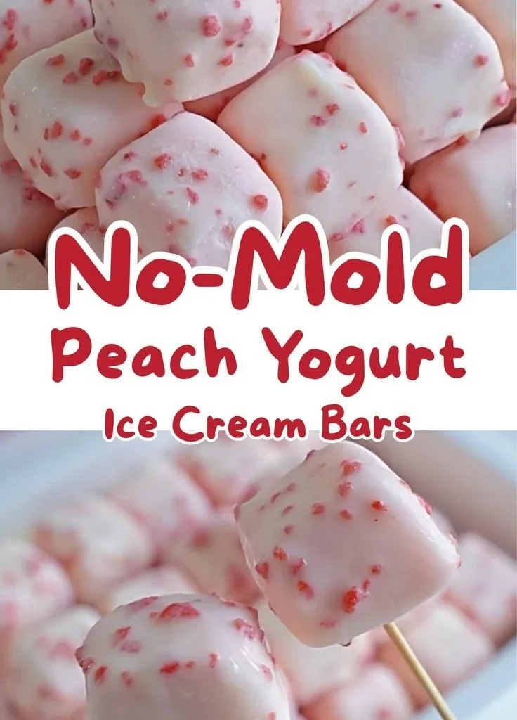No-mold peach yogurt ice cream bars, a refreshing and easy dessert
