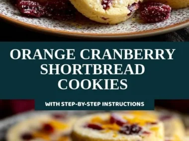 Freshly baked orange cranberry shortbread cookies on a cooling rack