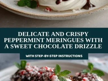 A plate of light and fluffy peppermint meringues topped with crushed candy canes.