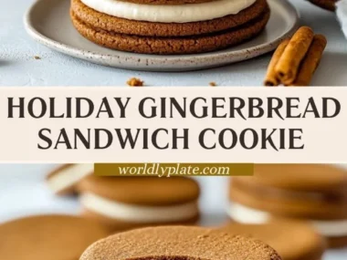 Delicious gingerbread sandwich cookies decorated with icing and festive spices.