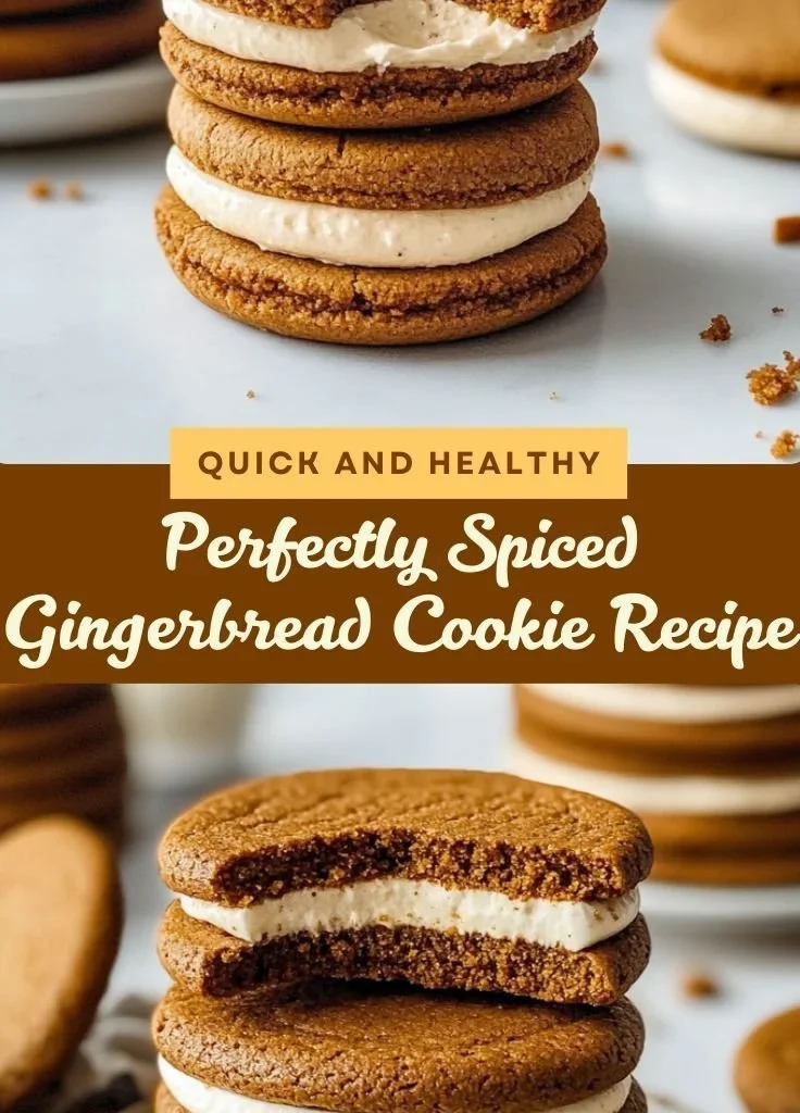 Perfectly spiced gingerbread sandwich cookies with festive decorations
