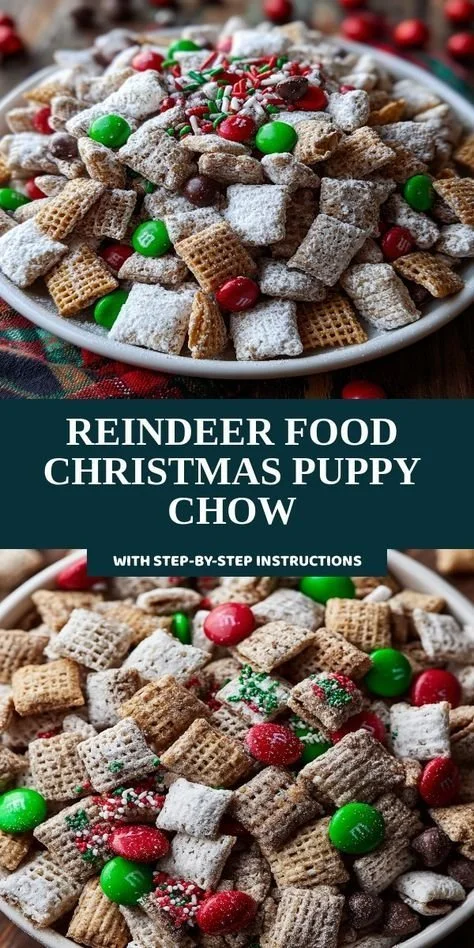 Festive Reindeer Food Christmas Puppy Chow treat for dogs