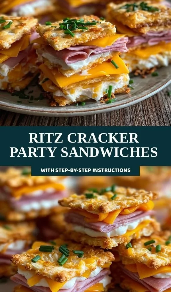 Ritz Cracker Party Sandwiches served on a platter for a festive gathering