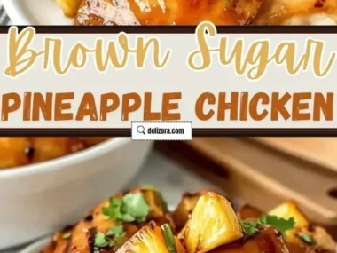 Savory brown sugar pineapple chicken served on a plate for a family feast.