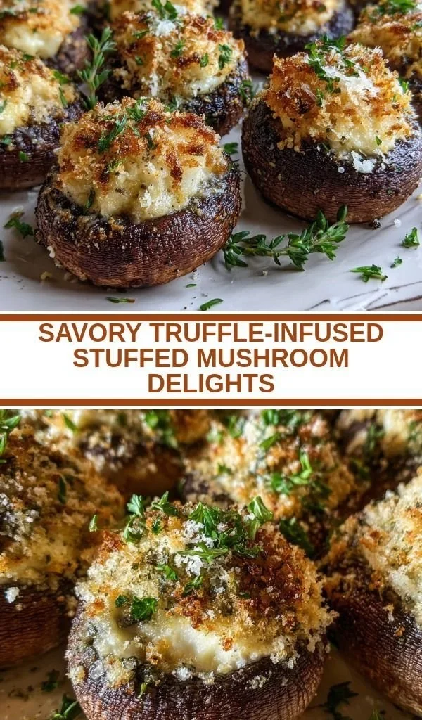 Savory truffle-infused stuffed mushrooms ready to enjoy.
