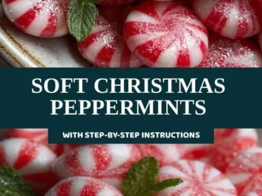 Soft Christmas peppermints in a festive bowl for holiday celebrations
