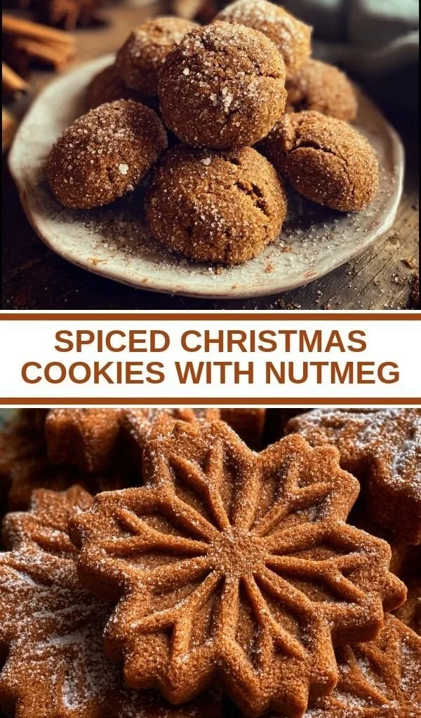 Spiced Christmas cookies with nutmeg decorated for the holidays