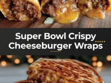 Crispy cheeseburger wraps served as a Super Bowl snack