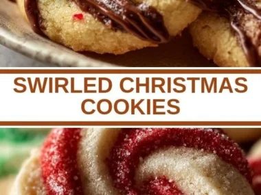 A plate of colorful swirled Christmas cookies decorated for the festive season.