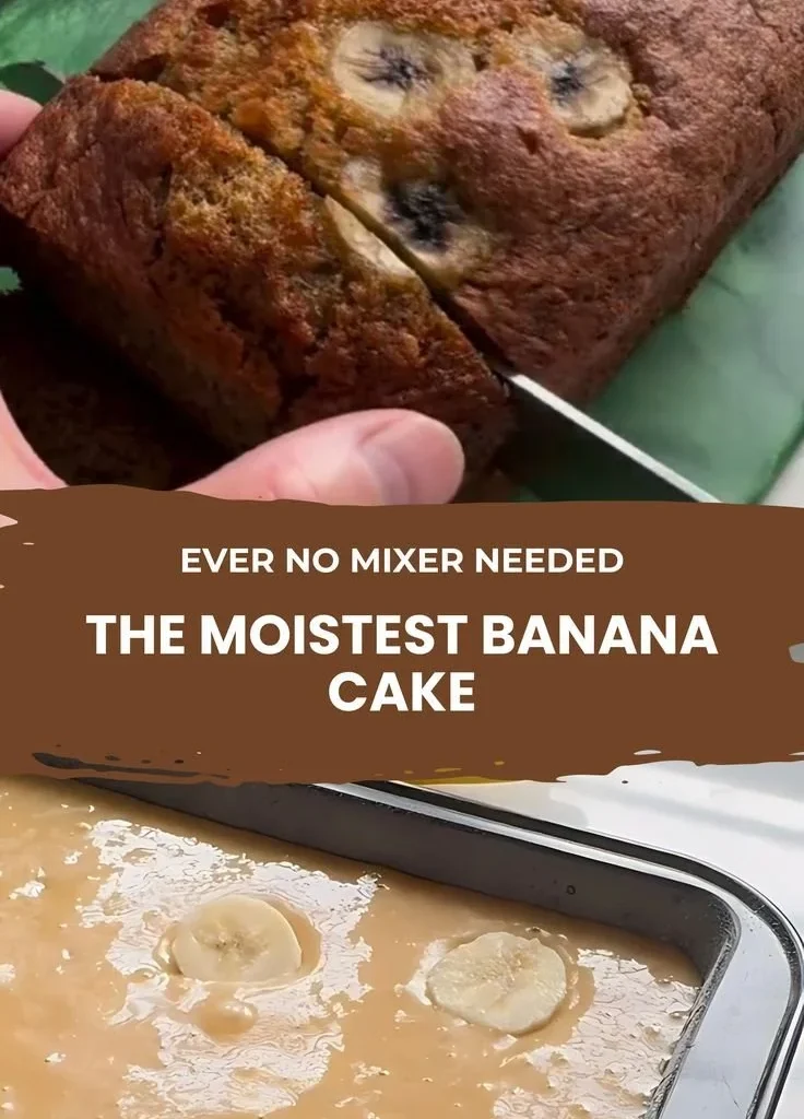 Delicious moist banana cake with no mixer required