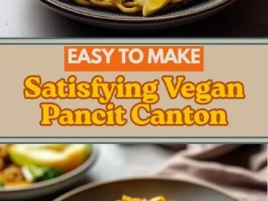 Delicious Vegan Canton Noodles with colorful vegetables and savory sauce