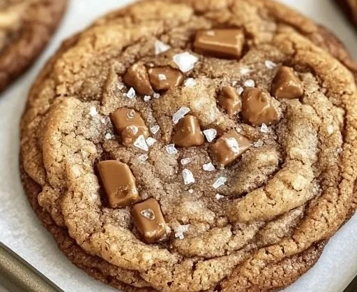 Delicious Brown Butter Coffee Toffee Cookies on a wooden plate