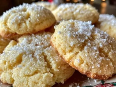 Decorated Christmas sugar cookies on a festive holiday table