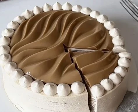 Delicious Coconut Latte Crepe Cake with layers of creamy coconut and coffee