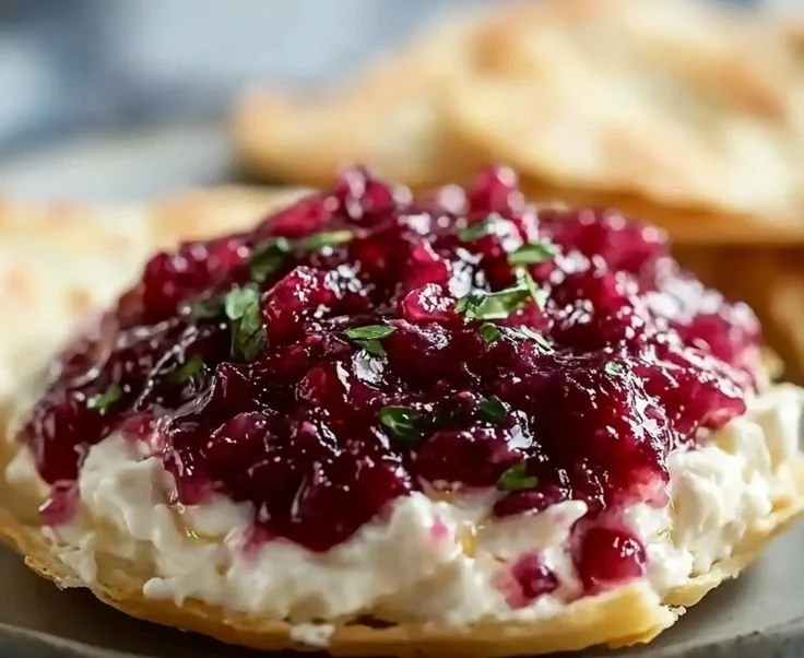 Spicy cranberry jalapeño dip served in a bowl for entertaining
