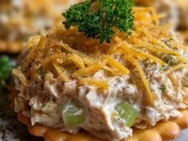 A platter of Ritz Cracker Sandwiches with various fillings for party snacks.