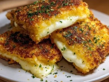 Crispy air fried cheese bites ready to be served