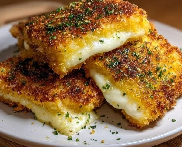 Crispy air fried cheese bites ready to be served