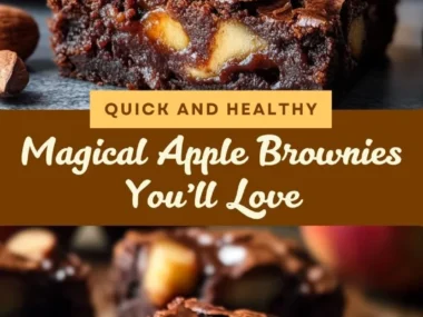 Delicious homemade Apple Brownies with chunks of fresh apples and chocolate